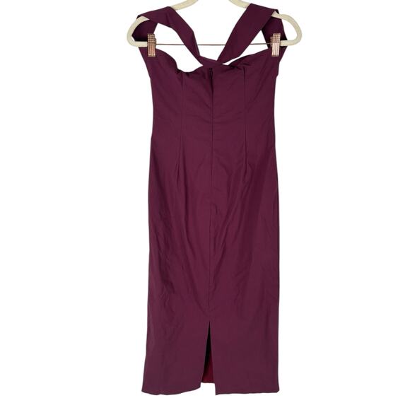 House of Harlow 1960 x REVOLVE Melody Midi Dress Halter Cocktail Burgundy Size S - Picture 6 of 11